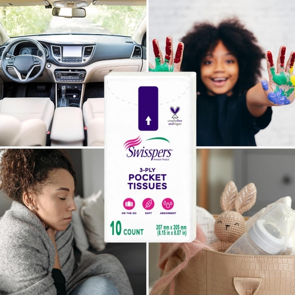 Brand New, Soft, Strong & Absorbent, 3-Ply, Pocket Tissues (10 Tissues) in White - Picture 3 of 15